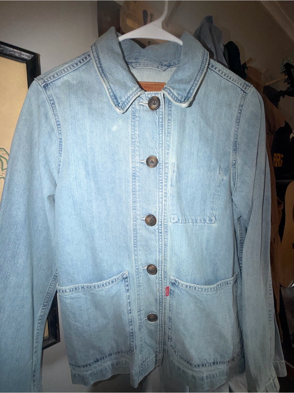 Vintage Levi Light Blue Denim Chore Jacket for Women RARE